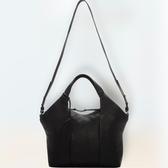 Vince Camuto Handbags - Vince Camuto Dania ‘Nero’ Black Genuine Leather Small Satchel Tote Bag